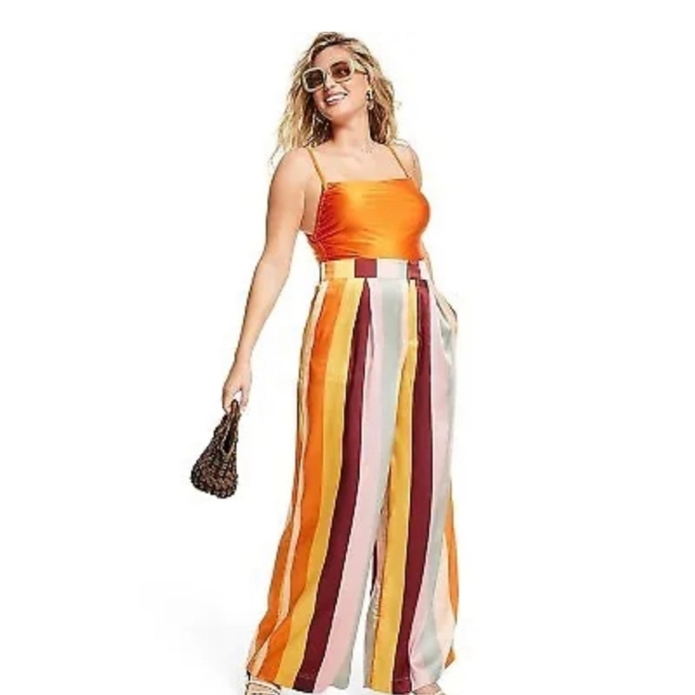 Fe Noel x Target Mixed Vertical Stripe Print Wide Leg Pants